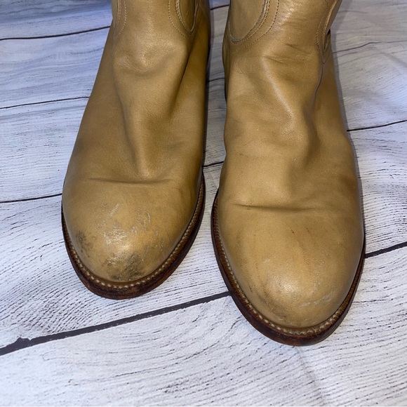 Justin Boots Classic Blonde Leather Roper Boots - Picture 6 of 12